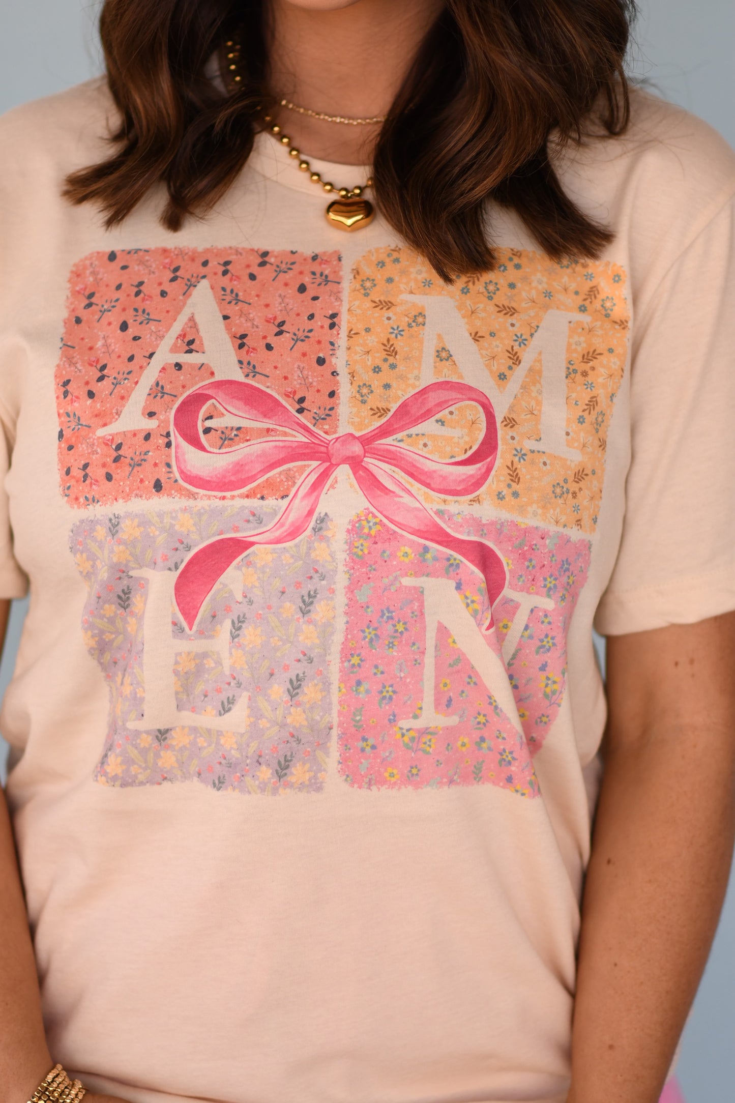 Amen Patch Bow Tee