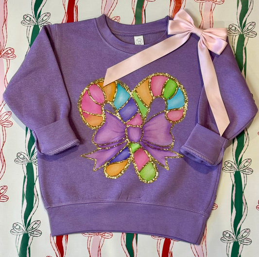 Rainbow Faux Patch Candy Cane’s Tee/Sweatshirt