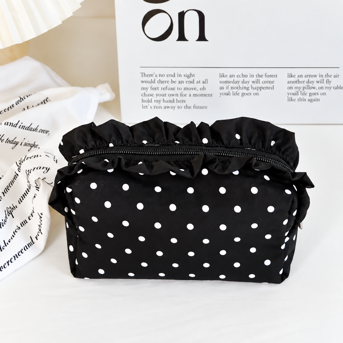 Custom Polka Dot Ruffle Zipper Bag *Pre Order* *DEAL DAYS DEAL*