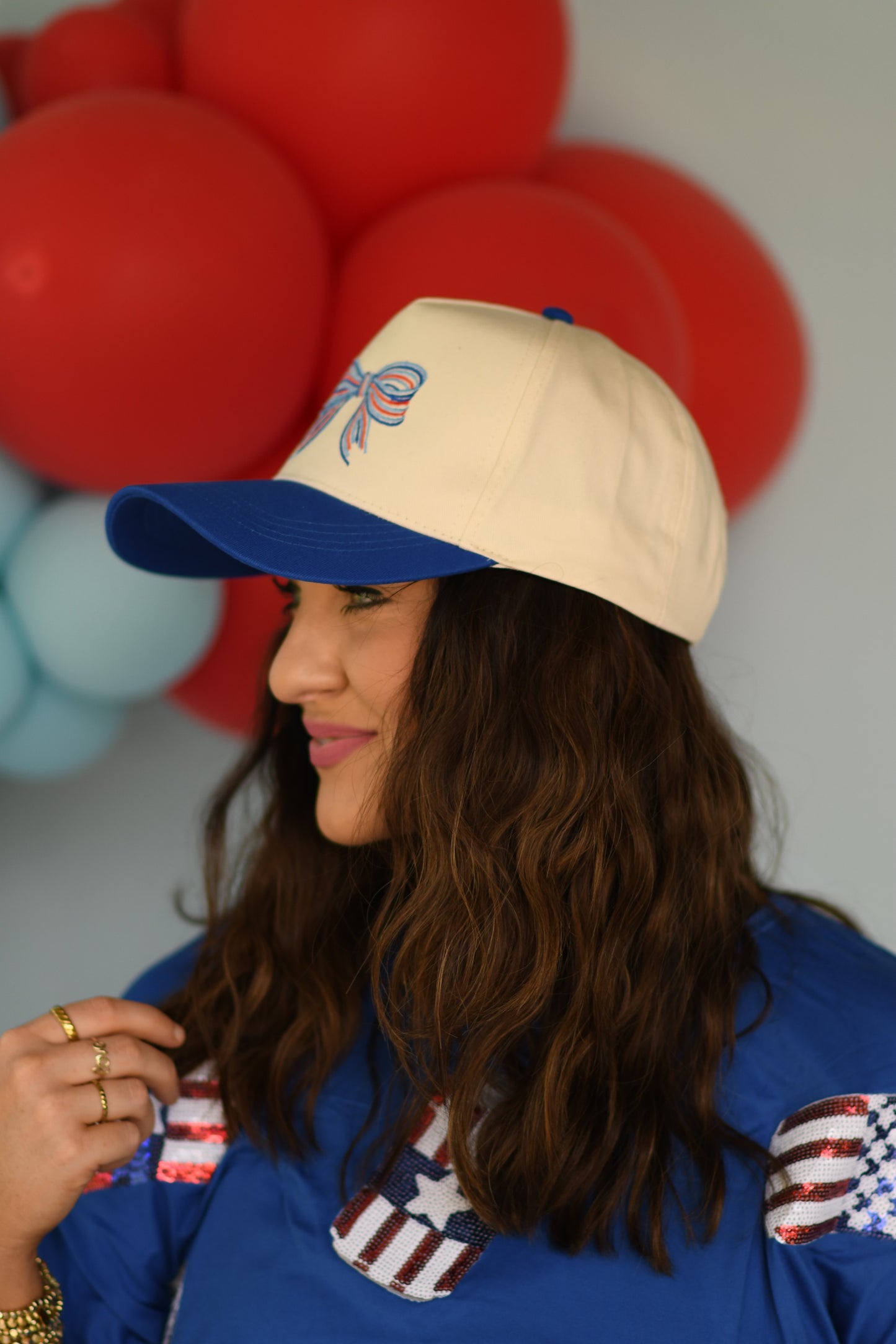 RTS Blue Patriotic embroidered Bow Hat
