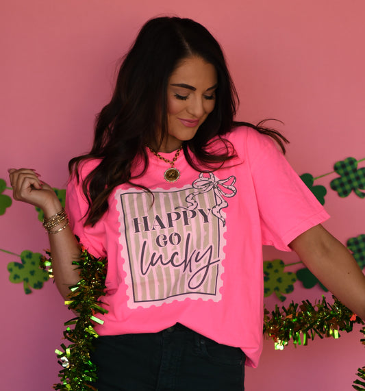Happy Go Lucky Stamp Tee