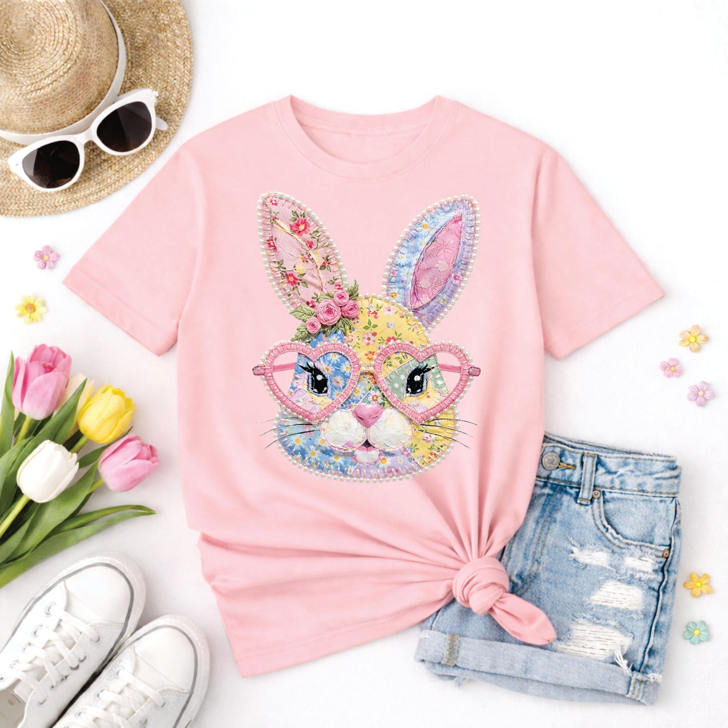 Floral Pearl Bunny Tee *WEEKEND SALE*