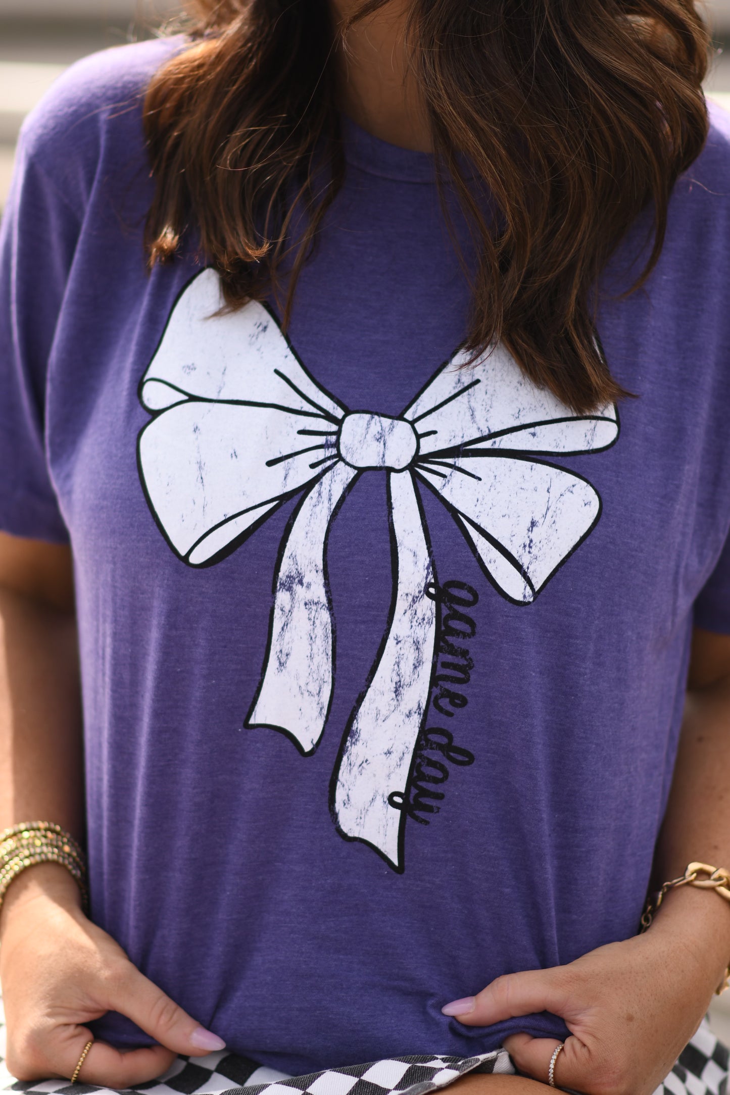RTS Purple Game Day Bow Tee