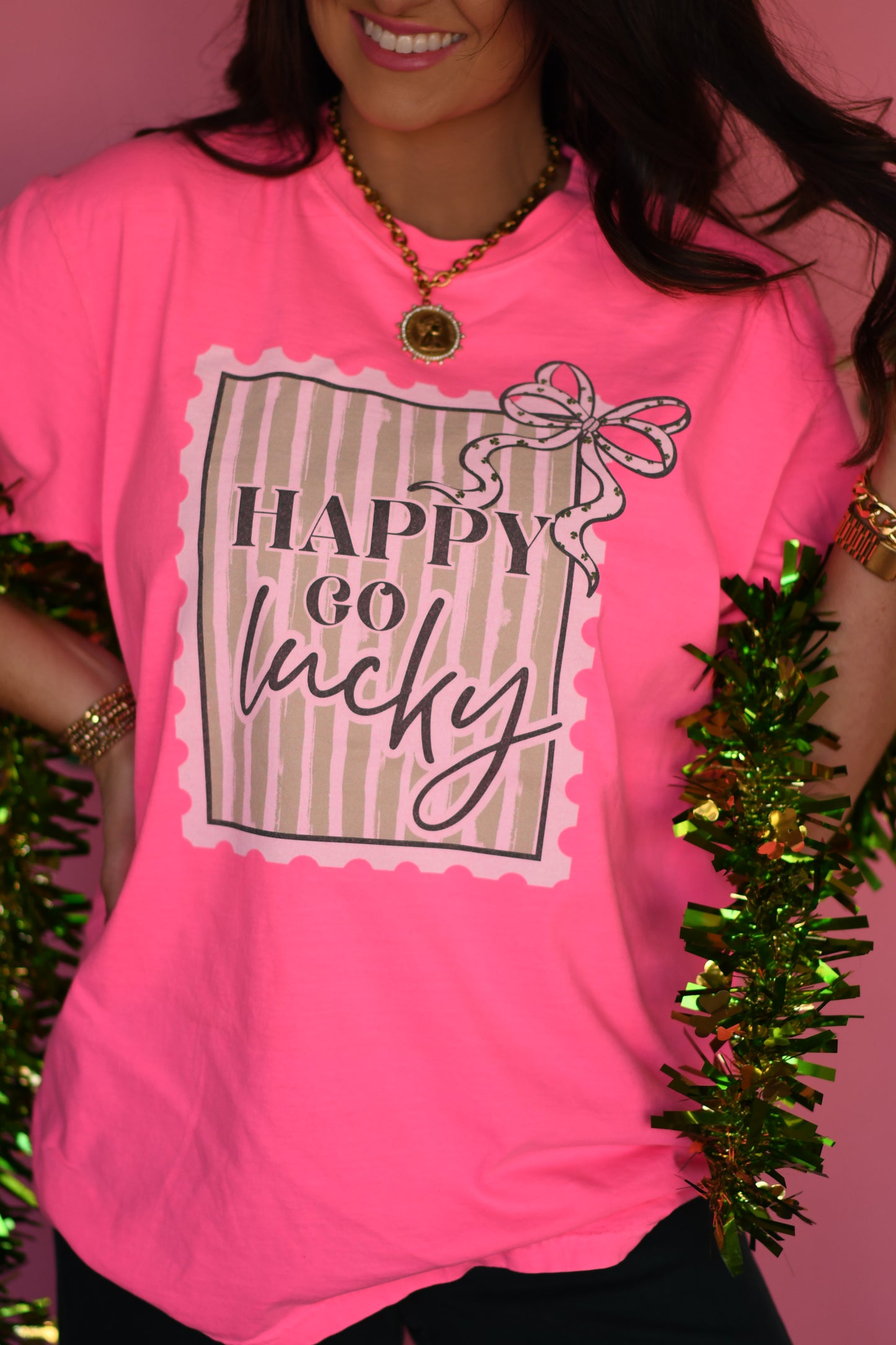 Happy Go Lucky Stamp Tee