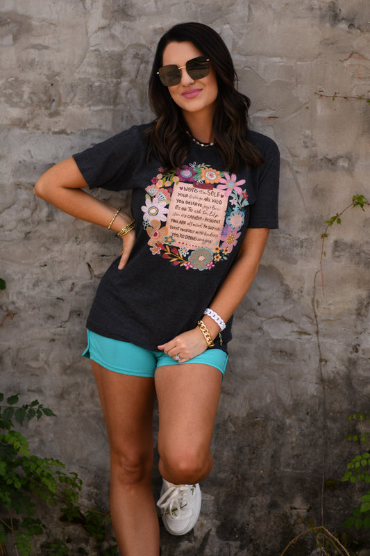 Note To Self Floral Tee