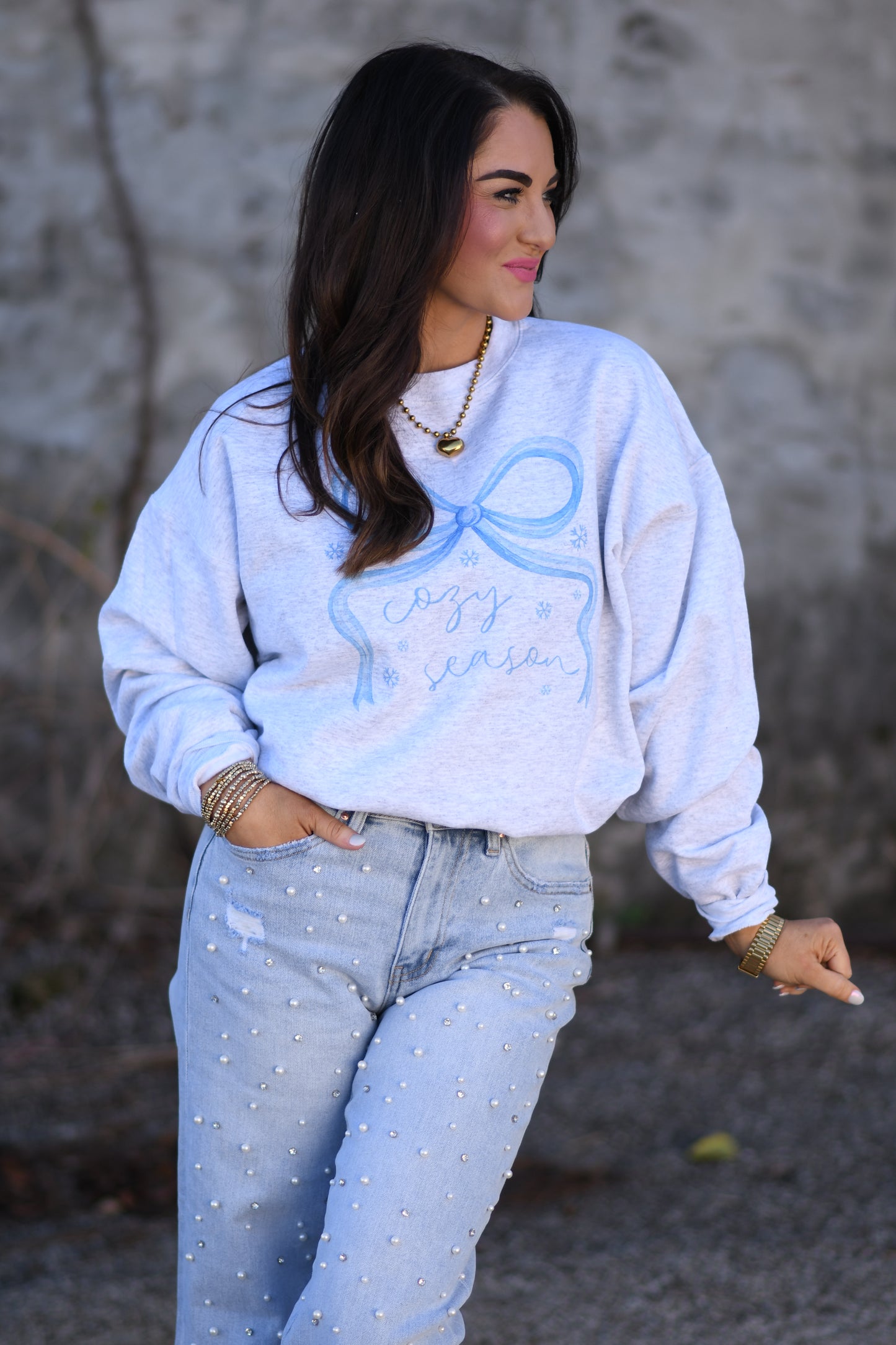 Cozy Season Bow Sweatshirt