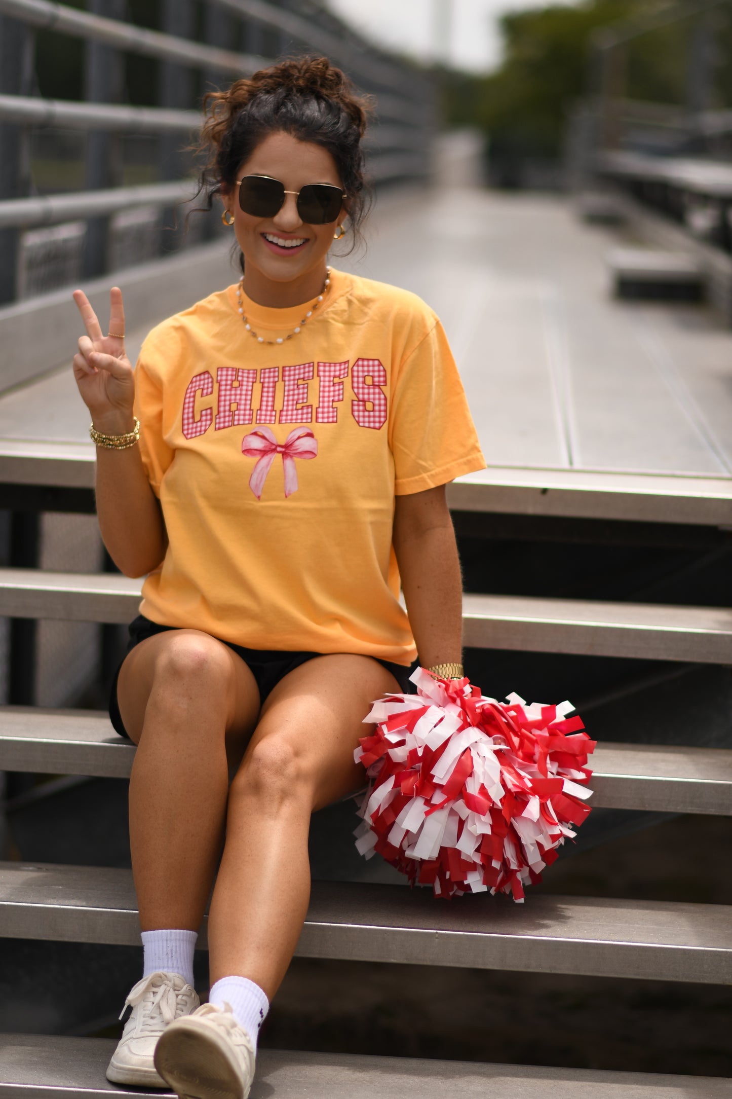 Chiefs Gingham Bow Tee