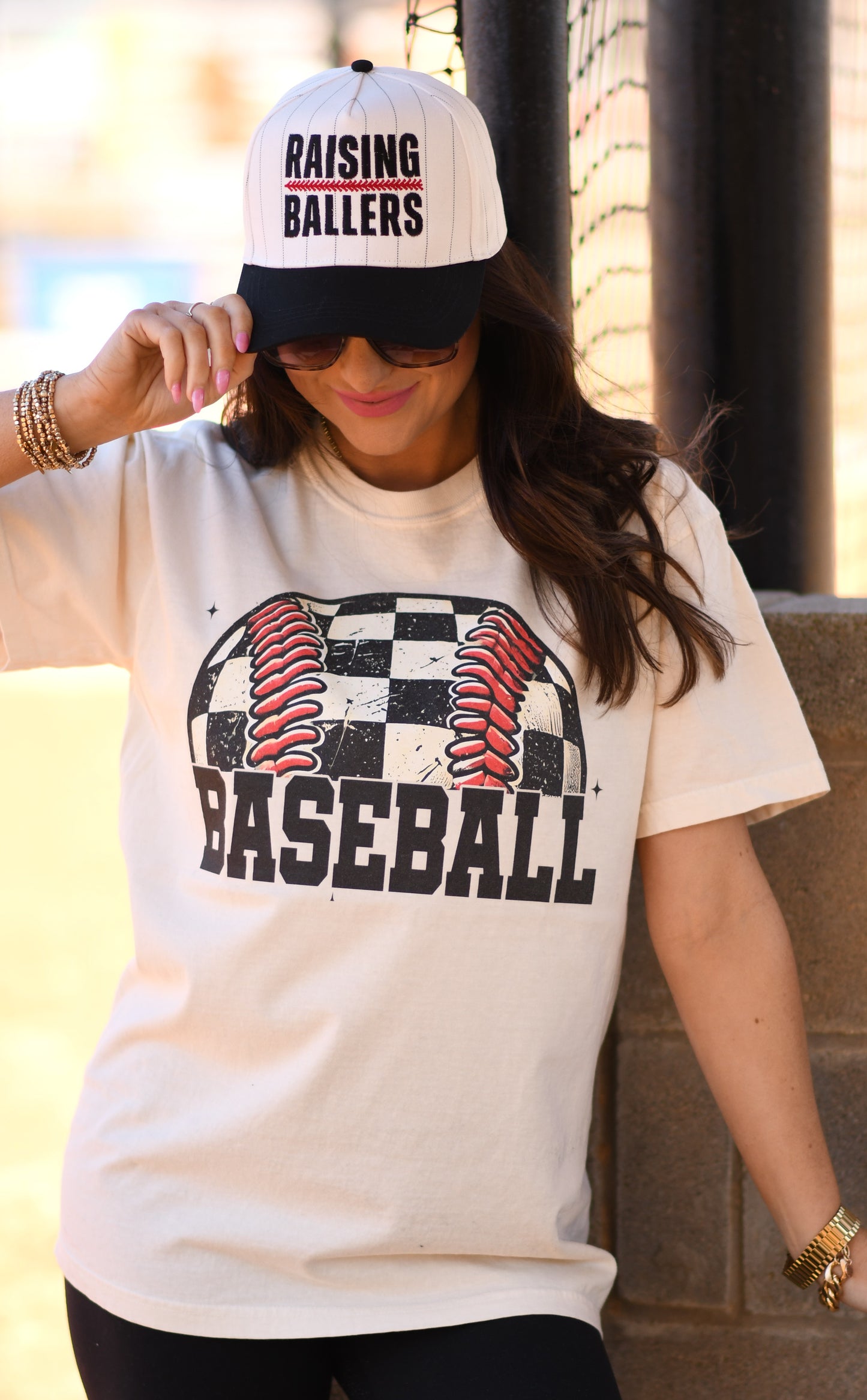 Checkered Baseball Tee