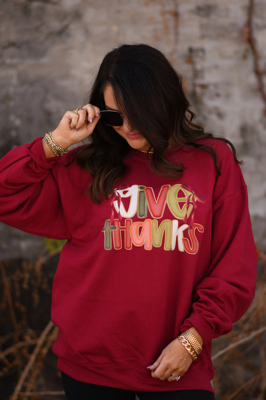 Give Thanks Bows Sweatshirt