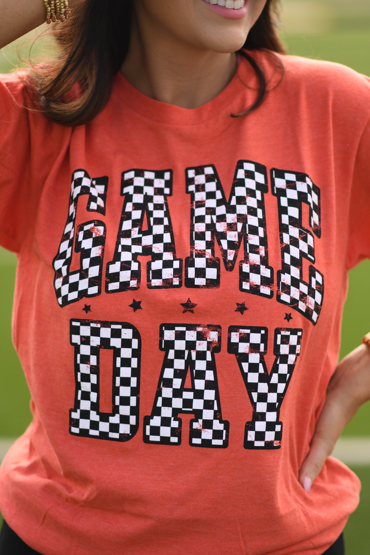 RTS Orange Checkered Game Day Tee