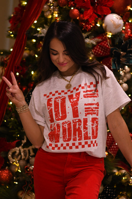 Checkered Joy To The World Tee