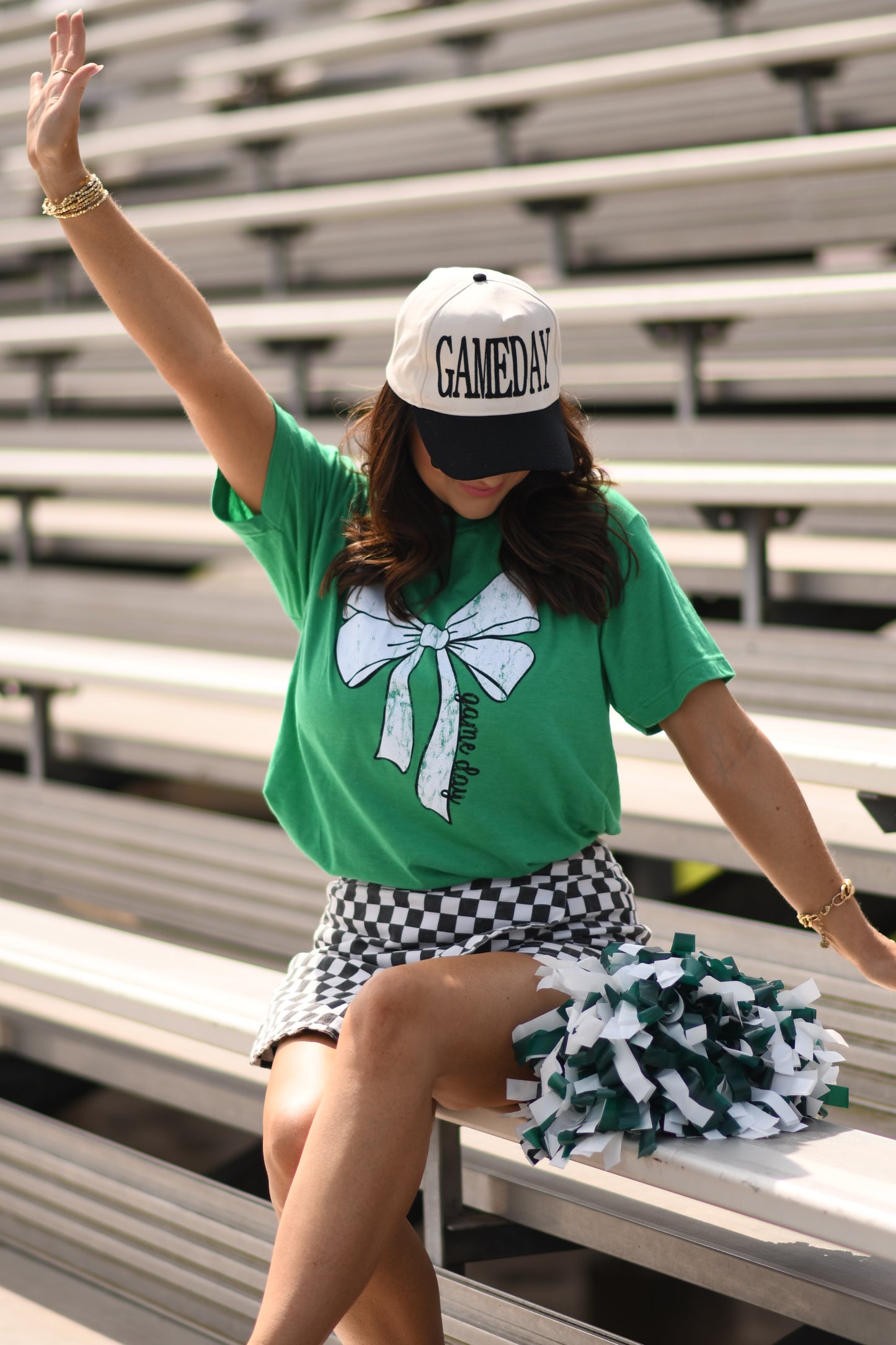 RTS Green Game Day Bow Tee