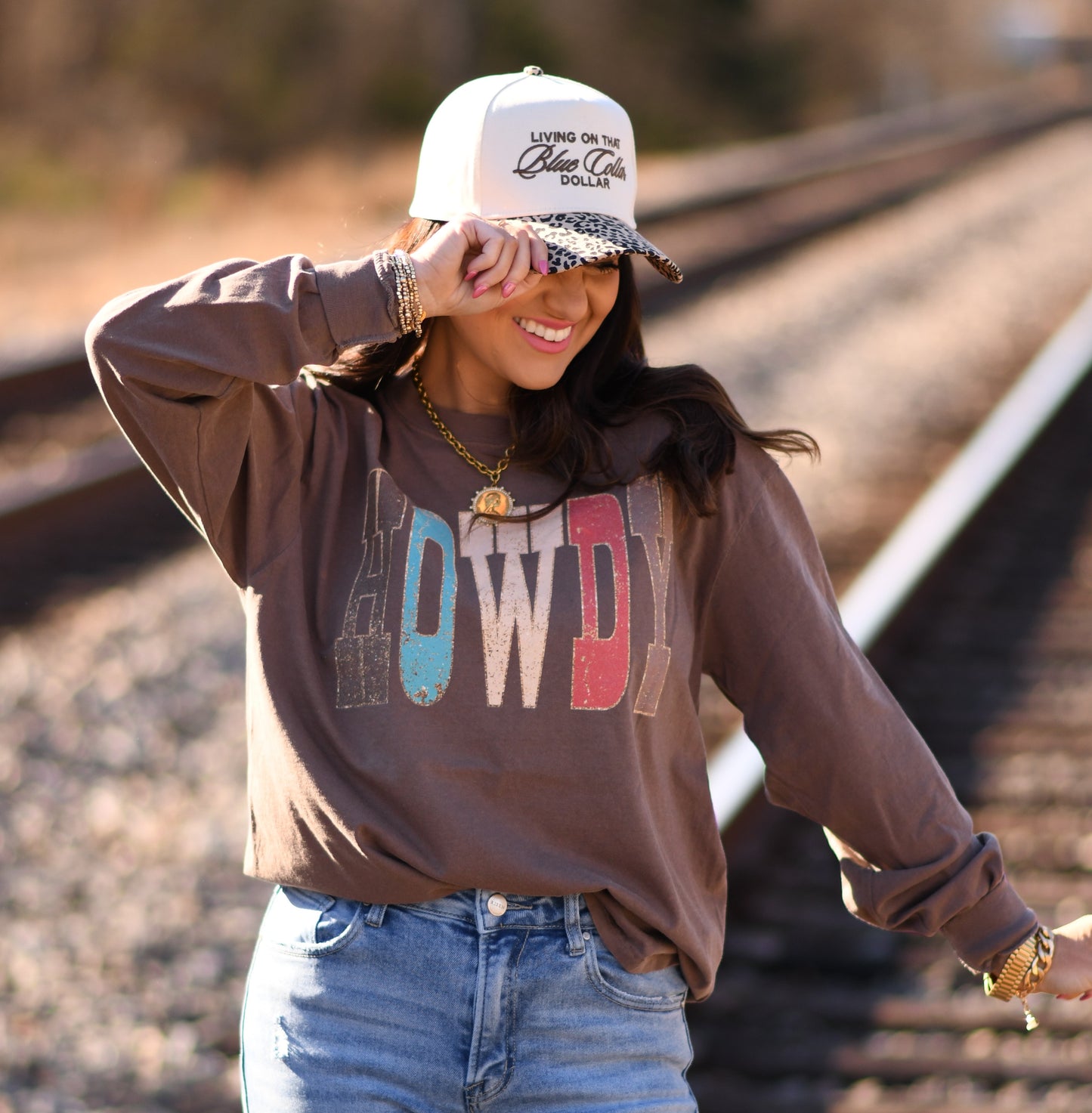 Howdy Gold Shimmer Tee/Long Sleeve