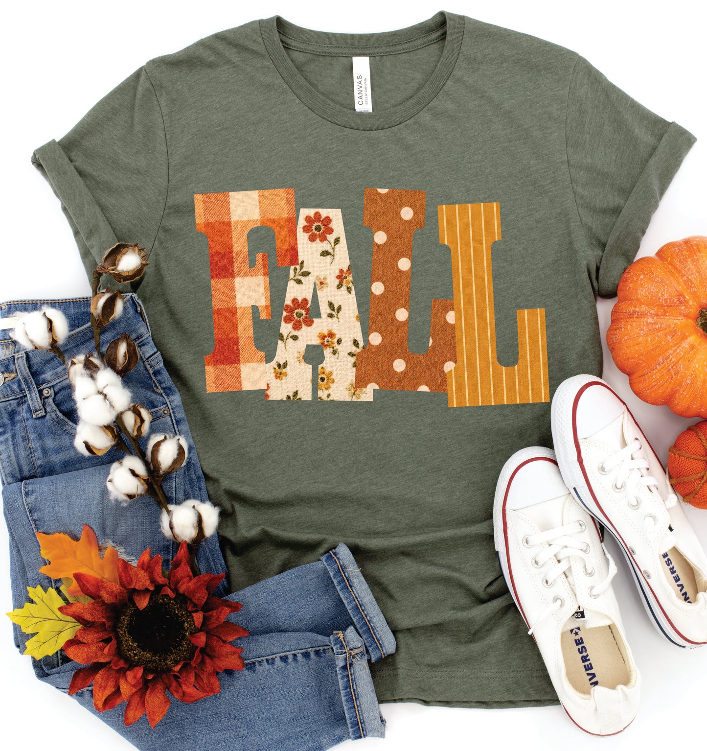 Fall Faux Fabric Tee