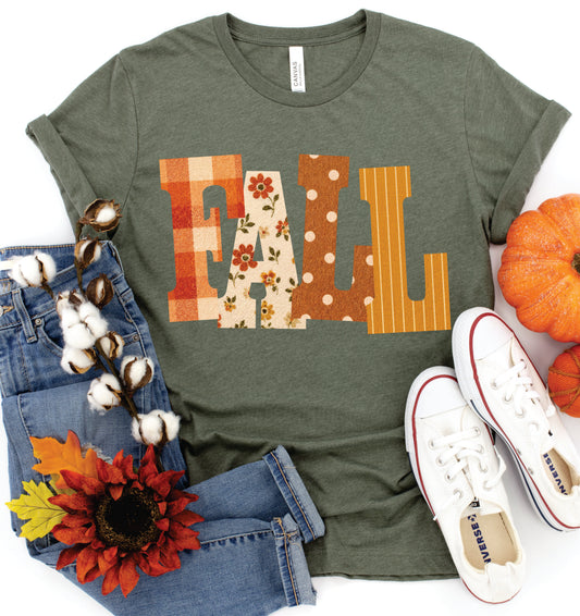 Fall Faux Fabric Tee