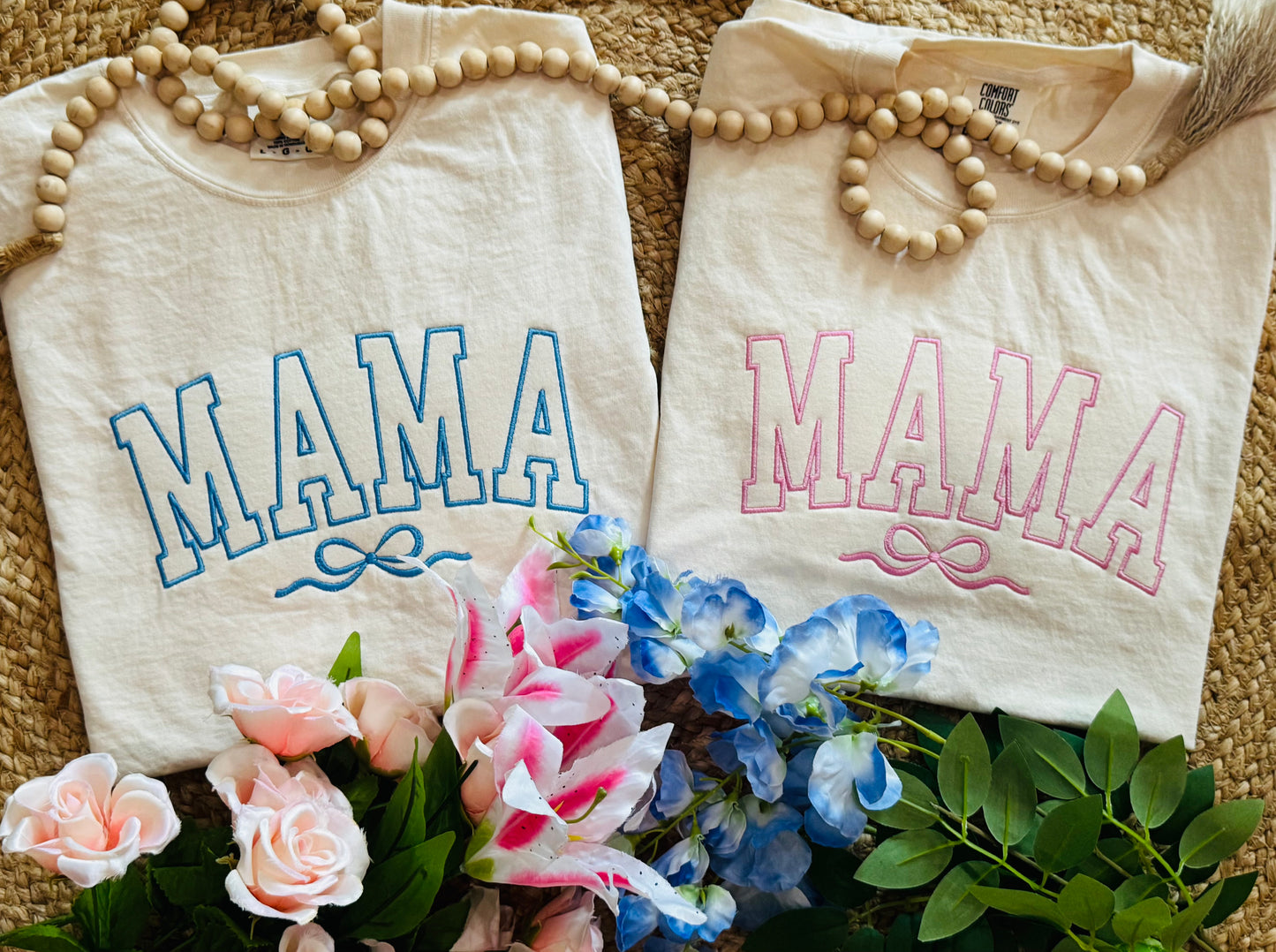 Mama Bow Embroidered Tee