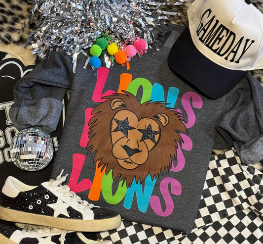 Lions Neon Mascot Sweatshirt