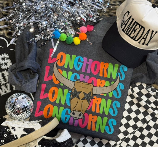 Longhorns Neon Mascot Sweatshirt