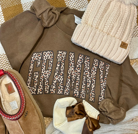 Grammy Leopard Name Sweatshirt