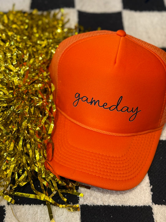 **SALE **Orange game day trucker hat
