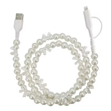 RTS Pearl Bow Combo Beaded Cell Phone Charger