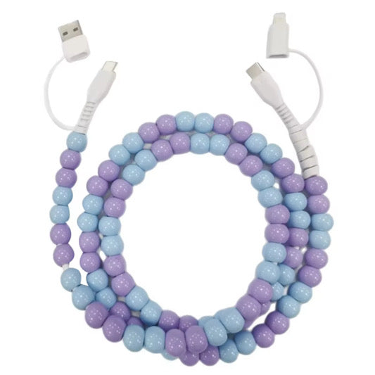 Blue and Purple Combo Beaded Cell Phone Charger *PRE ORDER*