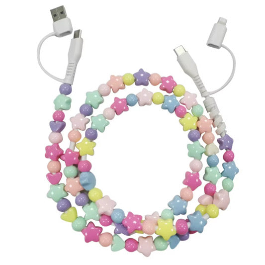 Rainbow Stars Combo Beaded Cell Phone Charger *PRE ORDER*