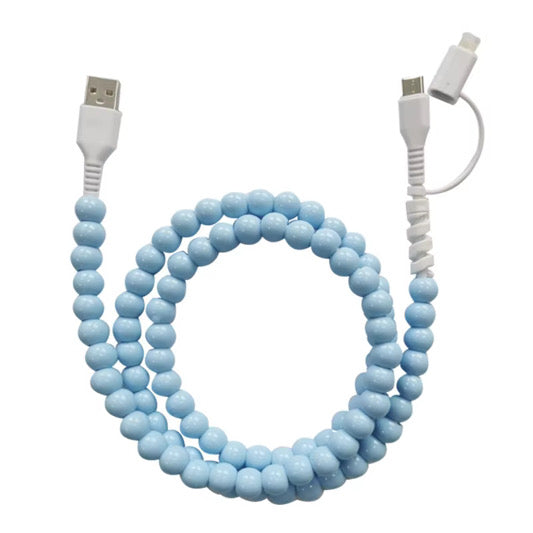 Light Blue Combo Beaded Cell Phone Charger *PRE ORDER*