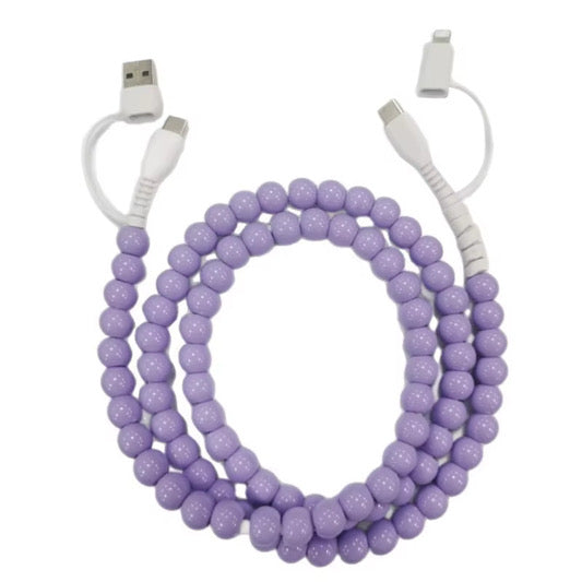 Purple Combo Beaded Cell Phone Charger *PRE ORDER*