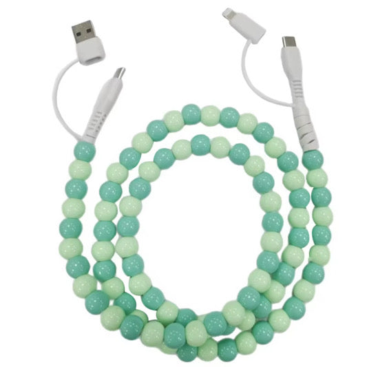 Green and light Green Combo Beaded Cell Phone Charger *PRE ORDER*