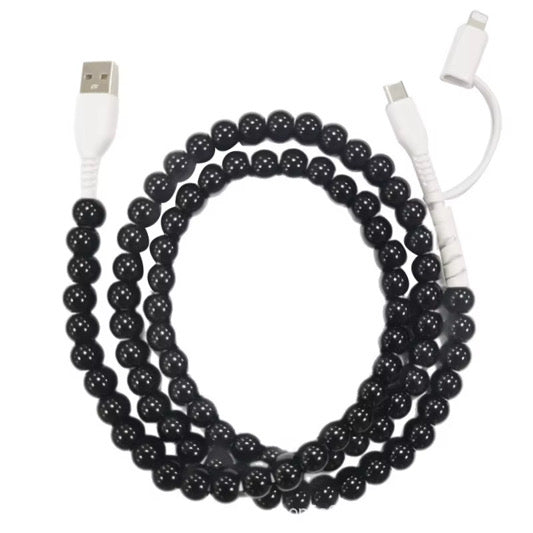 Black Combo Beaded Cell Phone Charger *PRE ORDER*