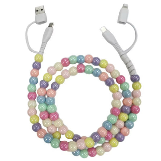 Rainbow Gold Plated Combo Beaded Cell Phone Charger *PRE ORDER*