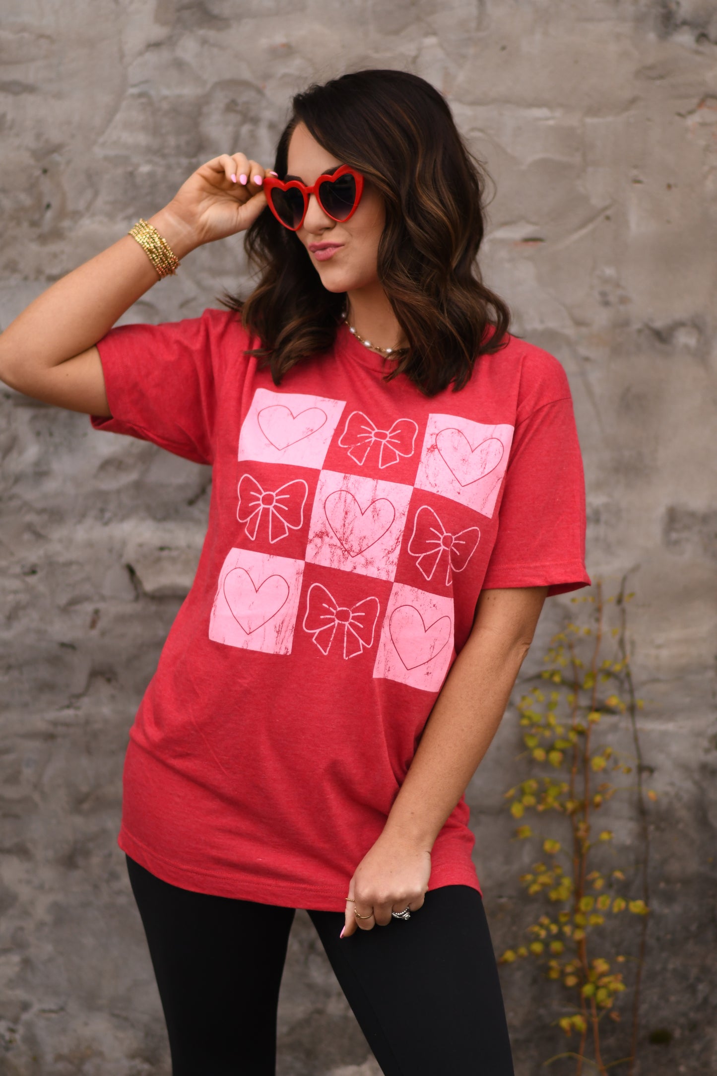 RTS Checkered Bows & Hearts Tee