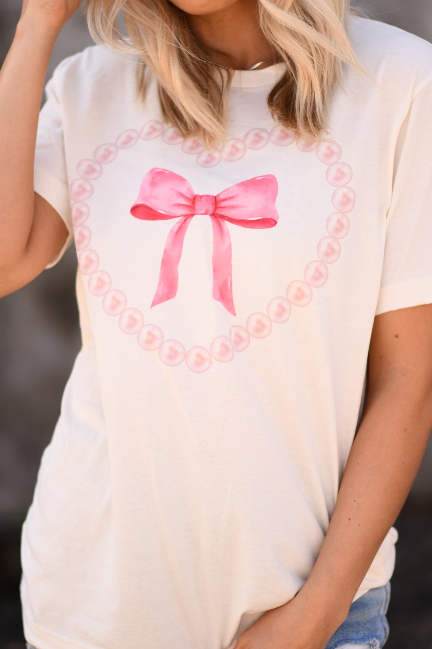 Pearl Heart Bow Tee