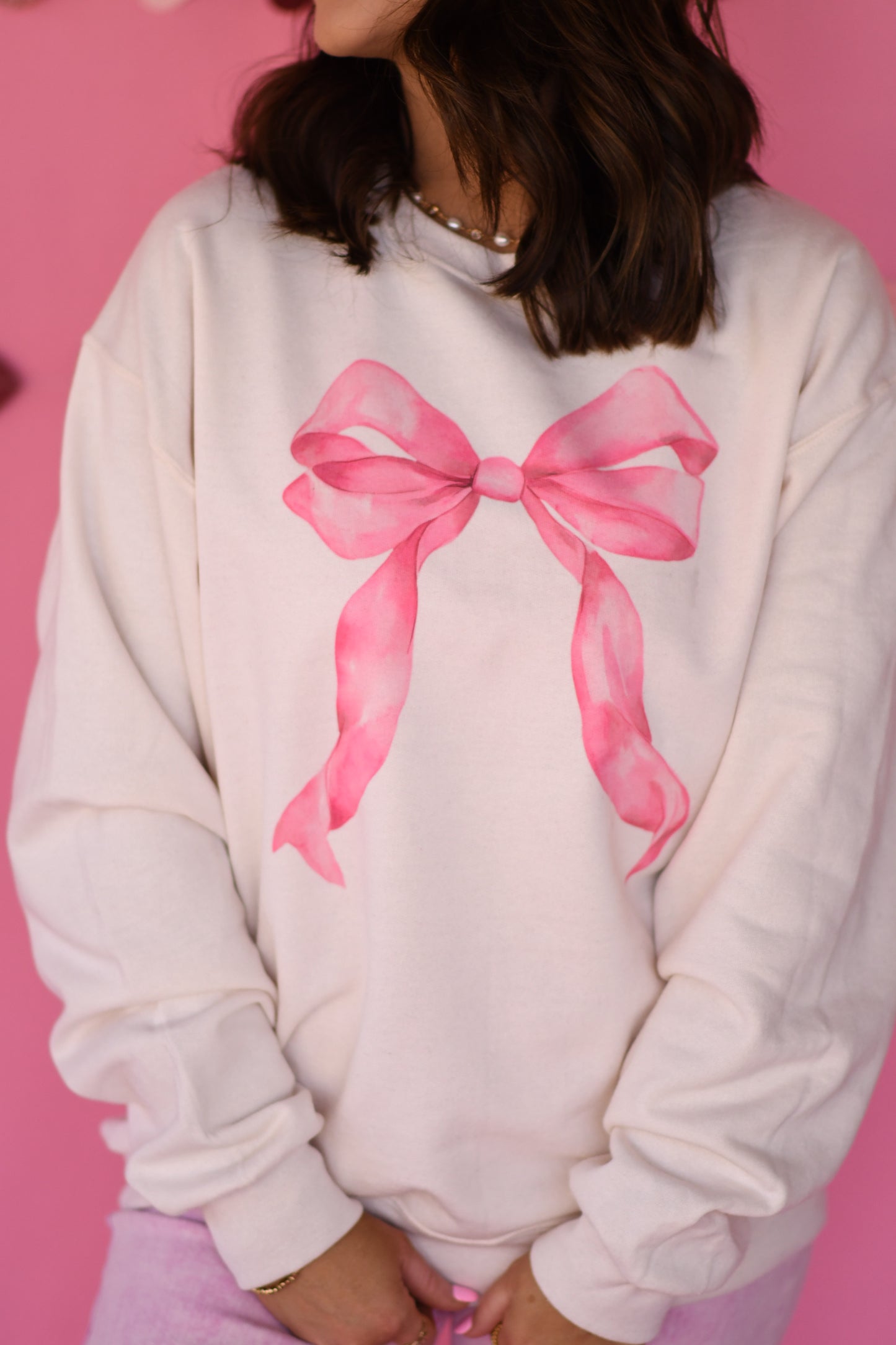 Pink Bow Sweatshirt