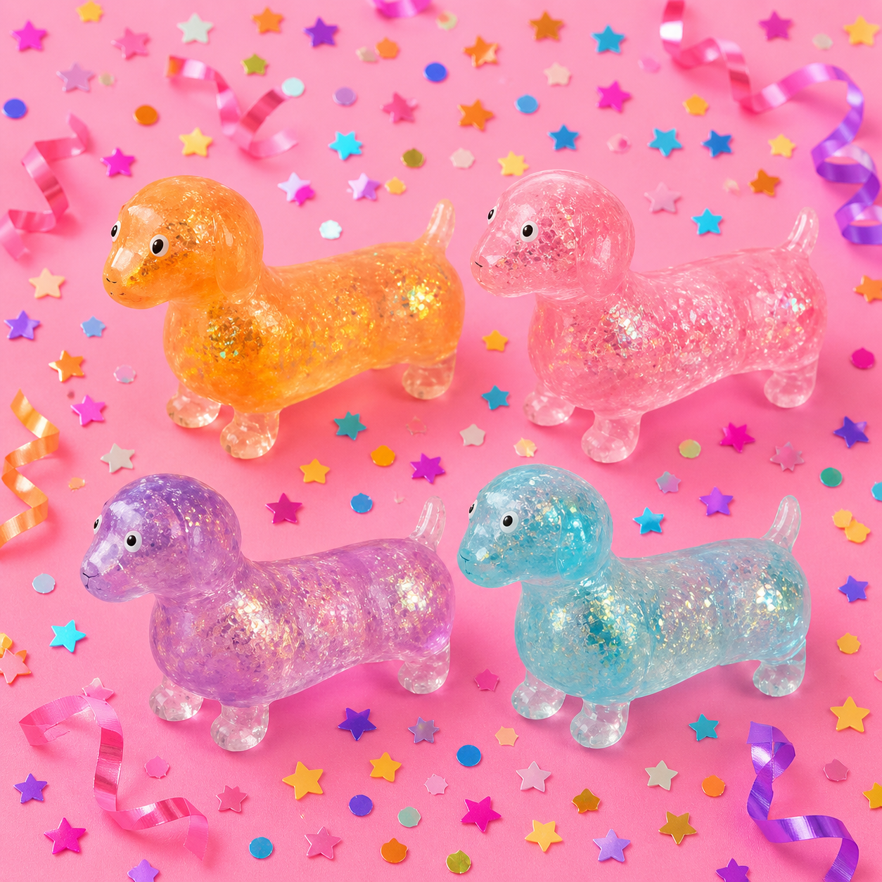 Glitter Weenie Dog Squishy *May 11-15 Shipment*