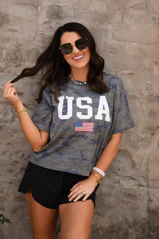 Camo USA Crop/Tee