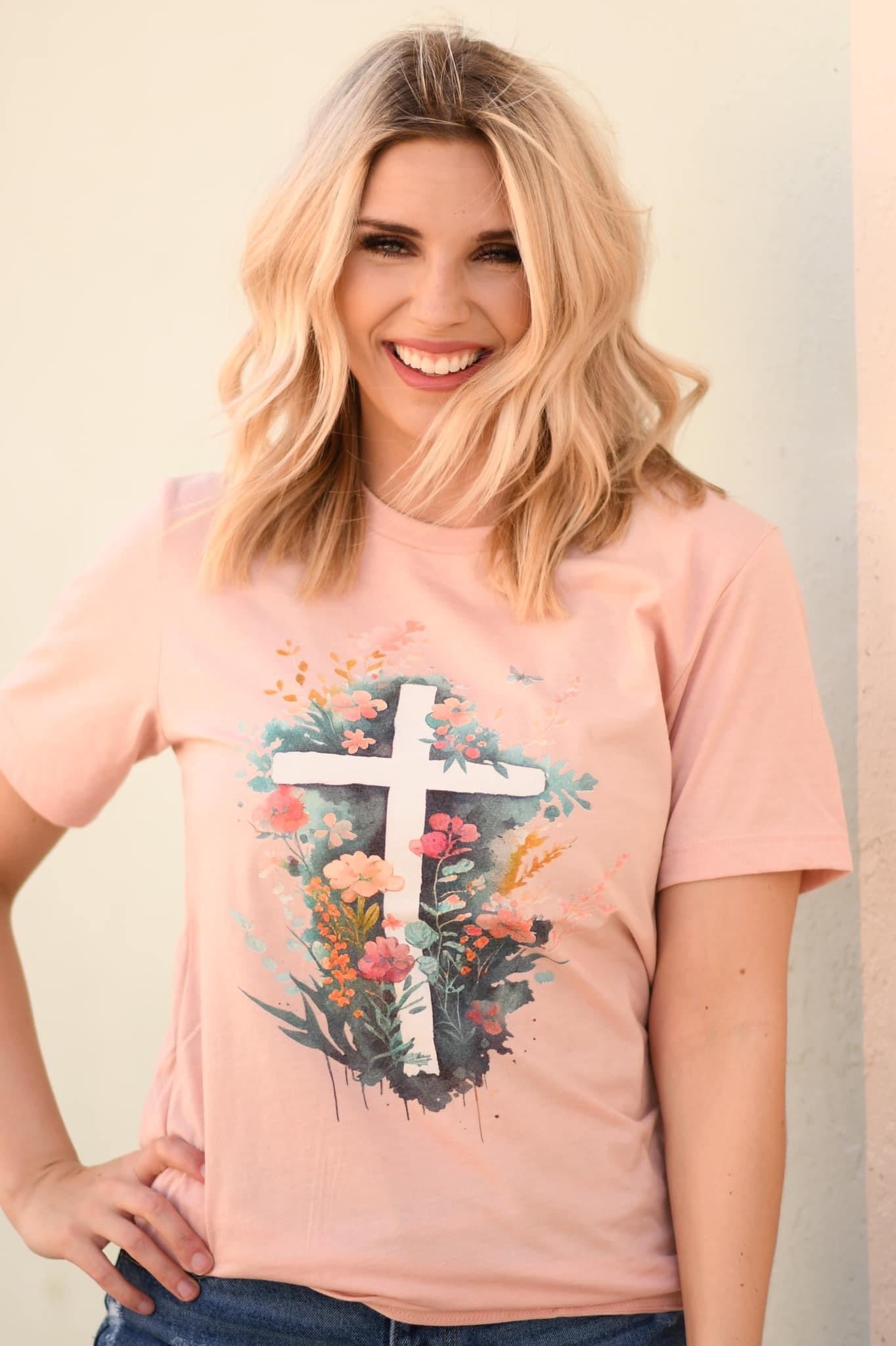 Floral Cross Tee