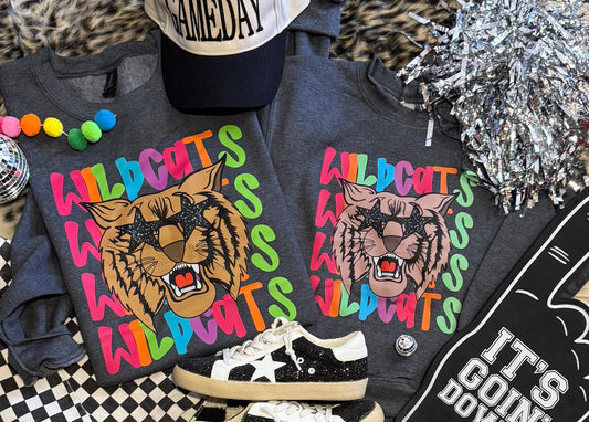 Wildcats Neon Mascot Sweatshirt