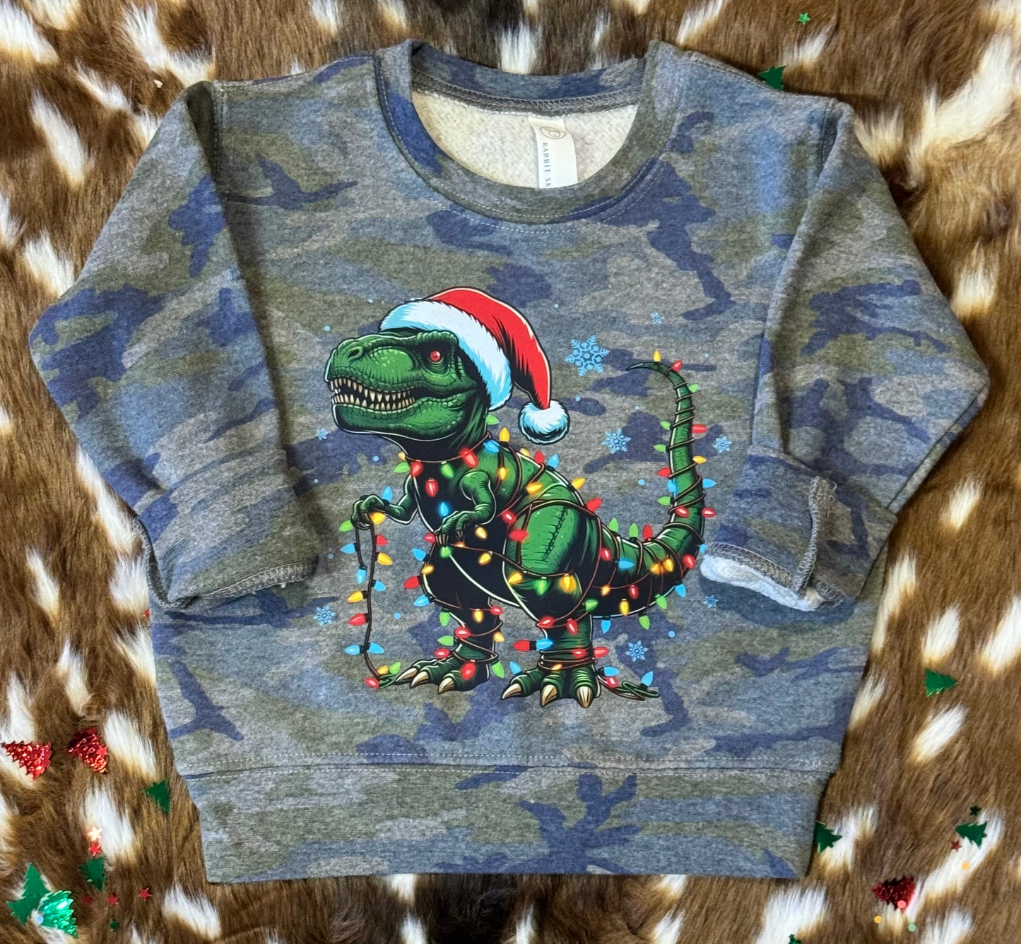 Camo Christmas Dinos Tee/Sweatshirt