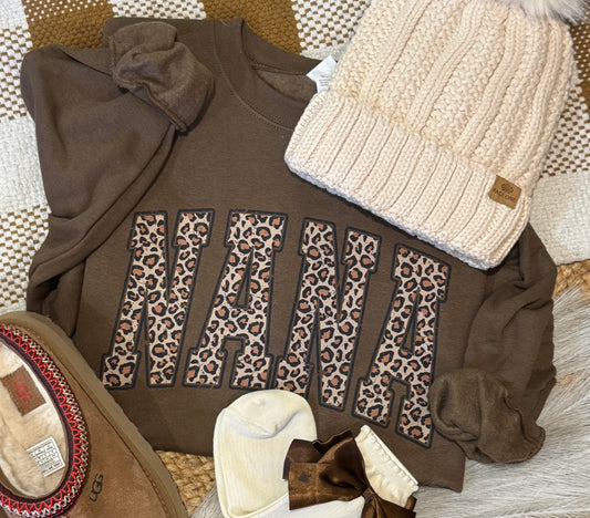 Nana Leopard Name Sweatshirt