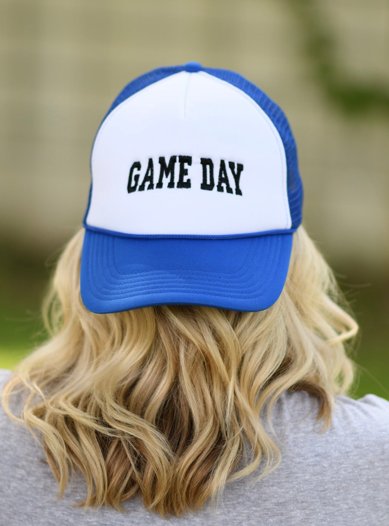 Blue/White Game Day Foam Trucker Hat